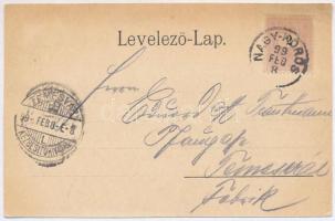 1899 (Vorläufer) Nagykőrös, Nagy-Kőrös; Benedek Adolf liszt raktár üzlete, Aszfalt séta tér. Geszner...