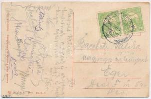 1906 Balatonkeresztúr, Déli vasútállomás, bakter piros zászlóval. Neumark Adolf kiadása