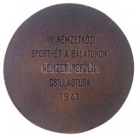1941. "LABOR IMPROBVE OMNIA VINCIT" Br emlékérem, hátlapon gravírozva "VII. Nemzetköz...