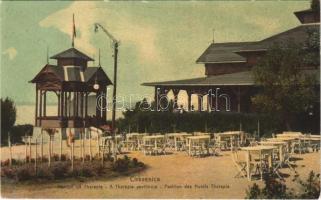 1910 Crikvenica, Cirkvenica; Pavilon od Therapie / A Therápia pavilonja / Pavilion des Hotels Therapia / hotel, pavilion, terrace (Rb)