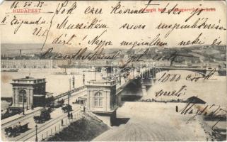 1906 Budapest, Margit híd, villamos (fl)