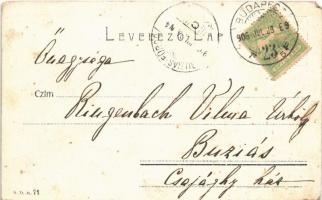 1906 Budapest, Margit híd, villamos (fl)