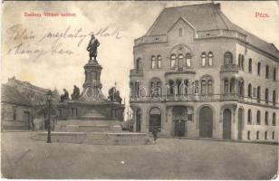 1910 Pécs, Zsolnay Vilmos szobor, cukrászda (EK)