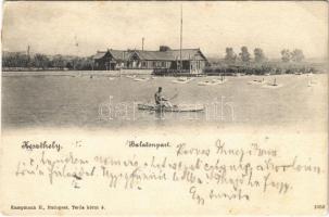 1902 Keszthely, Balaton-part, evezős csónak. Kampmann H. kiadása (EK)
