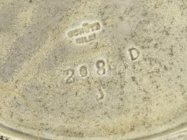 Schütz Cilli fali dísztál. Színes mázakkal festett fajansz. Öblében tavirózsák. Jelzett. Korának meg...