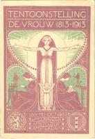 1913 Tentoonstelling de Vrouw 1813-1913 op Meerhuizen Amsteldijk Amsterdam / The Woman - Exhibition celebrating the 100th anniversary of liberation of the Netherlands from French occupiers in 1813. It highlighted the achievements of women through the century following liberation. Art Nouveau