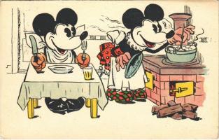 1931 Mickey egér vacsorázik / Mickey Mouse having dinner. Walter E. Disney WHB (EK)