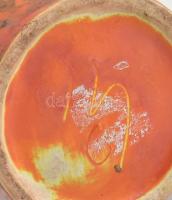 Tófej, retro váza. Mázas kerámia,jelzett. 27 cm