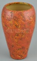 Tófej, retro váza. Mázas kerámia,jelzett. 18 cm