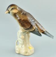 Ens porcelán madár, kézzel festett, jelzett, hibátlan, m: 16 cm