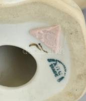 Ens porcelán madár, kézzel festett, jelzett, hibátlan, m: 16 cm