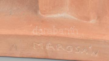 Marosán jelzéssel: Térdét borogató lány. Terakotta, hibátlan. m: 32 cm