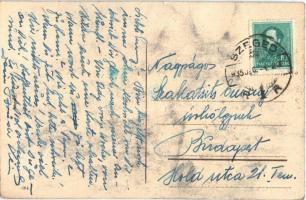 1935 Üdvözlet a Mikulástól! / Saint Nicholas. litho (lyuk / hole)