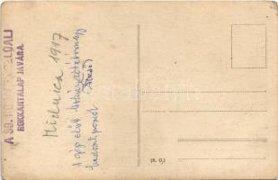 1917 Melnytsia, Mielnica, Melnytsya; Katonai repülőgép előtt Molnár Dezső altábornagy hadosztály par...