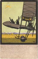 1913 Deutsche Flugzeuge. Für Flugpostmarke / German aircraft - for airmail stamp. litho s: Edwin Henel