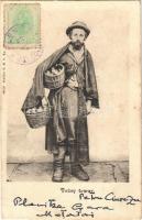 1902 Feiny towar. Schiller SMP Kr. / Zsidó kereskedő / Jewish vendor. Judaica, TCV card (EK)