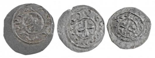 1095-1116. Denár Ag "Kálmán" 3xklf (0,55g, 0,54g, 0,42g) T:1,1- / Hungary 1095-1116. Denar...