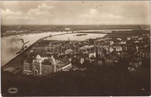 1930 Budapest XI. Kilátás a Gellért hegyről a Lágymányosra. Csiky Foto