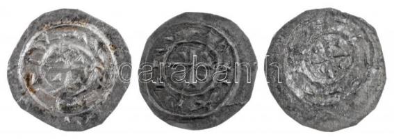 1095-1116. Denár Ag "Kálmán" 3xklf (0,31g, 0,49g, 0,32g) T:1-2 patina / Hungary 1095-1116....