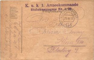 1917 Ein donnerndes Hoch! Feldpostkarte / Első világháborús katonai tábori posta, üdvözlet. Kézzel r...