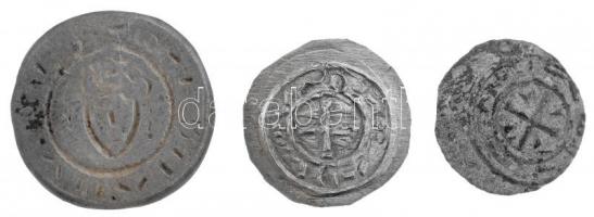 1116-1131. Denár Ag "II. István" 3xklf, egyik (Unger I. 36.) csak előlapi veret (0,38g, 0,...