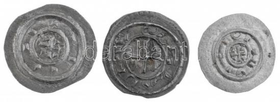 1131-1141. Denár Ag "II. Béla" (3xklf) (0,32g, 0,41g, 0,19g) T:1,1- patina / Hungary 1131-...