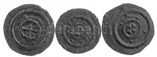 1131-1141. Denár Ag "II. Béla" (3xklf) (0,30g, 0,56g, 0,38g) T:1-,2 durva patina / Hungary...