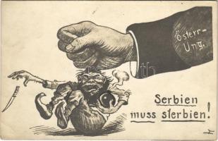 Serbien muss sterbien! Österr.-Ung. / Szerbiának meg kell halnia! Első világháborús osztrák-magyar szerb-ellenes propaganda / WWI Austro-Hungarian anti-Serbian propaganda
