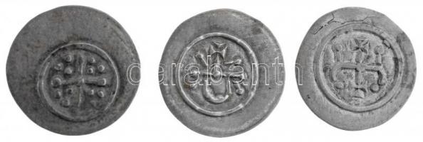 1141-1162. Denár Ag "II. Géza" (3xklf) (0,24g, 0,20g, 0,23g) T:1-,2 patina / Hungary 1141-...