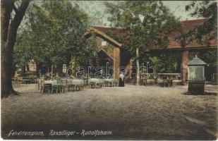 Fehértemplom, Ung. Weisskirchen, Bela Crkva; Rudolfshain / Rezsőliget vendéglő, étterem. Hepke Bertold kiadása / restaurant garden