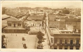 ~1927 Guadalajara, Ferrocarriles Nacionales de Mexico, Salon Fenix Cafe y Restaurant, Se Compran Muebles / square, shops, railway station. Romero Foto, photo (EK)