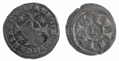 1235-1270. Denár Ag "IV. Béla" (2xklf: 0,57/0,78g) T:2 patina / Hungary 1235-1270. Denar A...