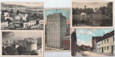 620 db régi külföldi városképes lap, érdekes vegyes anyag / 620 old foreign postcards, interesting m...