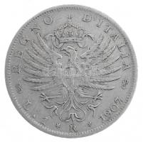 Olaszország 1907R 1L Ag "III. Viktor Emanuel" T:2 ph. / Italy 1907R 1 Lira Ag "Vittor...