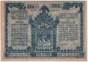 Budapest 1920. A MOVE Hadi Árvák Otthona javára rendezett sorsjáték sorsjegye 10K értékben T:III / Hungary / Budapest 1920. A MOVE Hadi Árvák Otthona javára rendezett sorsjáték lottery ticket in 10 Korona value C:F