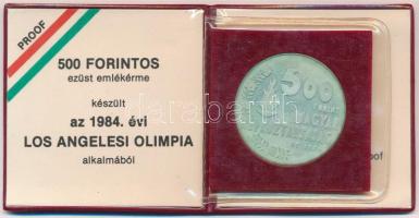 1984. 500Ft Ag "Nyári Olimpiai Játékok - Los Angeles" eredeti tokban, tanúsítvánnyal T:BU ...