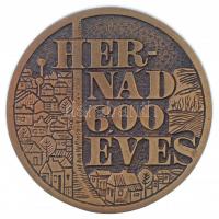 1988. Hernád 600 éves egyoldalas Br emlékplakett (80mm) T:1-