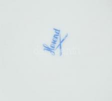 Herendi virágmintás kaspó, m: 12 cm. Jelzett, másodosztály, kézzel festett, kopott