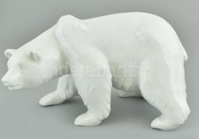 KPM jegesmedve. Mázas fehér porcelán, jelzett, hibátlan. 25×12×14 cm.
