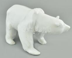 KPM jegesmedve. Mázas fehér porcelán, jelzett, hibátlan. 25×12×14 cm