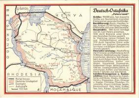 1940 Deutsch-Ostafrika Peters-Land. Verlag des Reichskolonialbundes / Map of German East Africa + So. Stpl