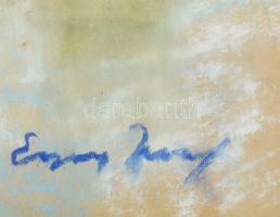 Egry József jelzéssel: Táj. Pasztell, papír. 30x42,5 cm. Üvegezett fa keretben