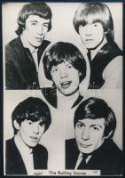 cca 1966 Rolling Stones együttes, Fekete György (1904-1990) budapesti fényképész hagyatékából 1 db fotó, amelyet a trafikokban árultak, vagy a kisméretű tükrök hátoldalára applikáltak, 9x6 cm