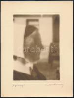 cca 1930 Orphanidesz János (1876-1939) aláírásával jelzett vintage fotóművészeti alkotás, művészfólián keresztül másolva (A jóság), képméret 16,3x11,5 cm, papírméret 24x18 cm