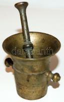 Kis réz mozsár törővel 6 cm magas