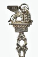 Ezüst (Ag) díszkanál Velence jelképével. h: 11,5cm Jelzett. nettó: 8,8 g