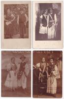 4 db RÉGI magyar folklór fotó képeslap: párok népviseletben / 4 pre-1945 Hungarian folklore photo postcards: couples in traditional costumes