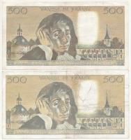 Franciaország 1990. 500Fr (2x) "C" és "G" sorszámjel T:III
France 1990. 500 Fra...