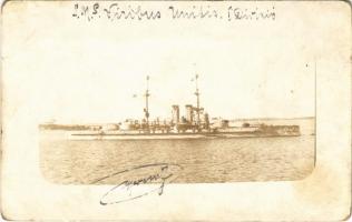 SMS Viribus Unitis az Osztrák-Magyar Haditengerészet Tegetthoff-osztályú csatahajója I. Divízió / K.u.K. Kriegsmarine / WWI Austro-Hungarian Navy, SMS Viribus Unitis Tegetthoff-class dreadnought battleship. photo (EK)