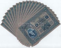 1902. 1000K (17x) sorszámkövetők "43973 - 43989", piros "Deutschösterreich" felü...